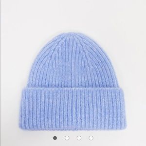 & other stories wool ribbed beanie in blue